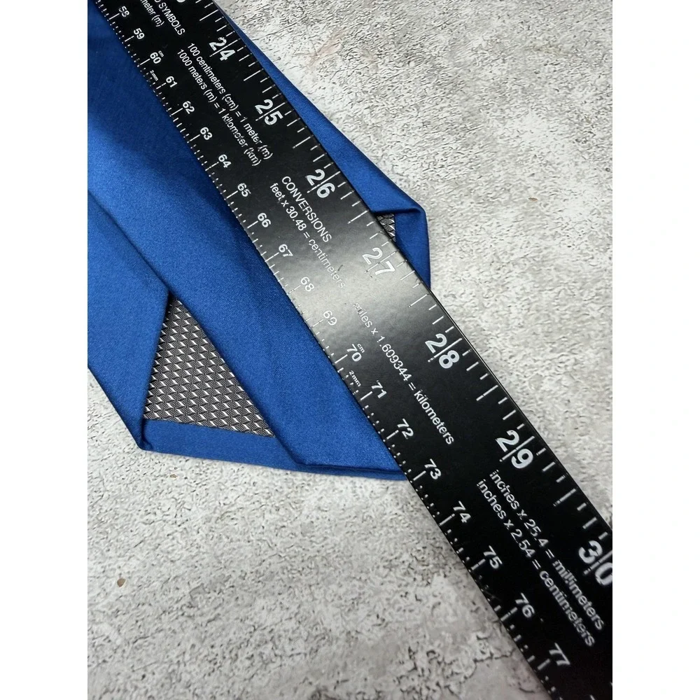Joseph &‎ Feiss 100% Silk Tie Mens One Size Blue Solid Satin Classic Necktie